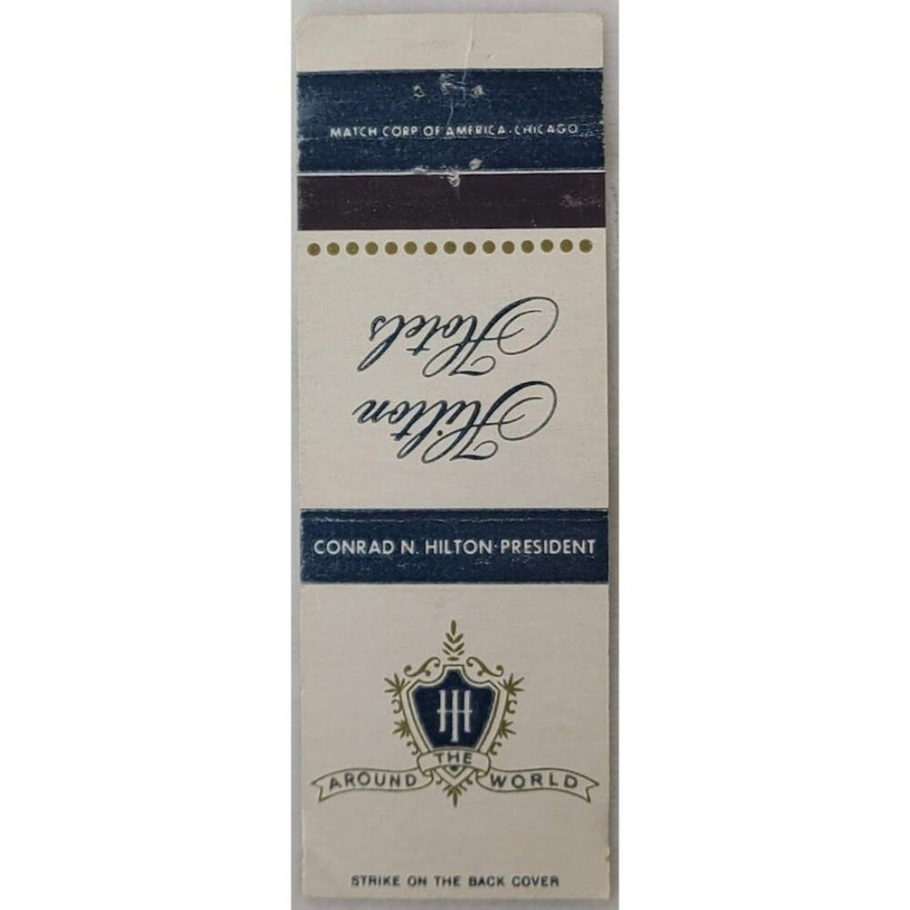 Vintage Matchbook Cover Hilton Hotels Chicago IL Illinois